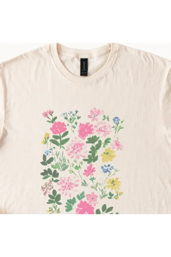 Delicate Floral Boho Graphic Tee Size S-5Xl Heygategoo Tee