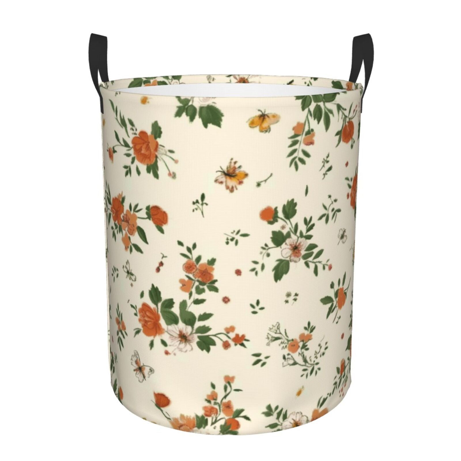 Delicate Floral with Playful Circular laundry basket, dirty clothes ...