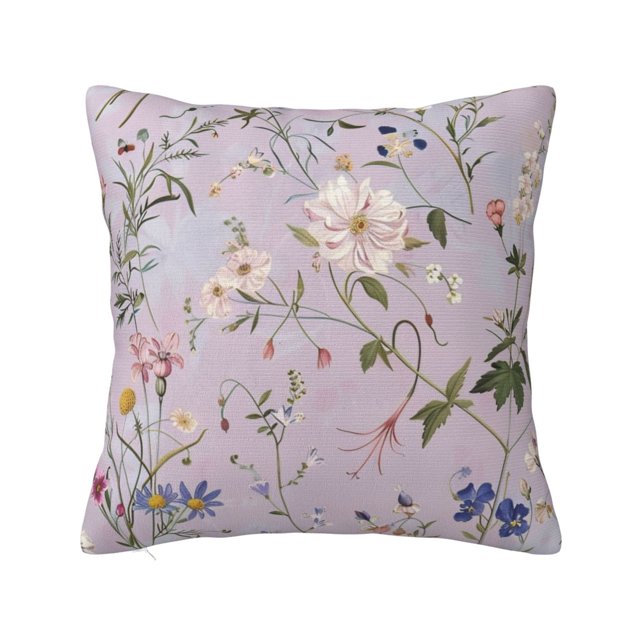 Delicate Floral Wallpaper in Light Decorative pillowcase square