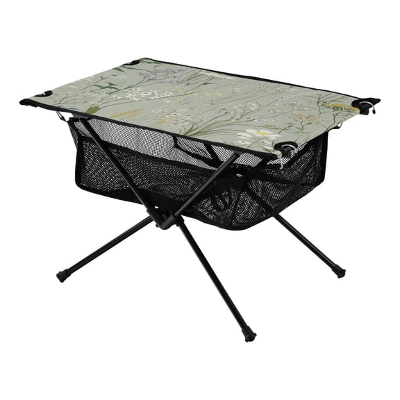 Delicate Flower Pattern Galaxy Pine Tree Xmas Painting Christmas Kids Camping Tables Folding Table for Children 23.6x15.7in 600D Oxford Fabric 110lb Capacity