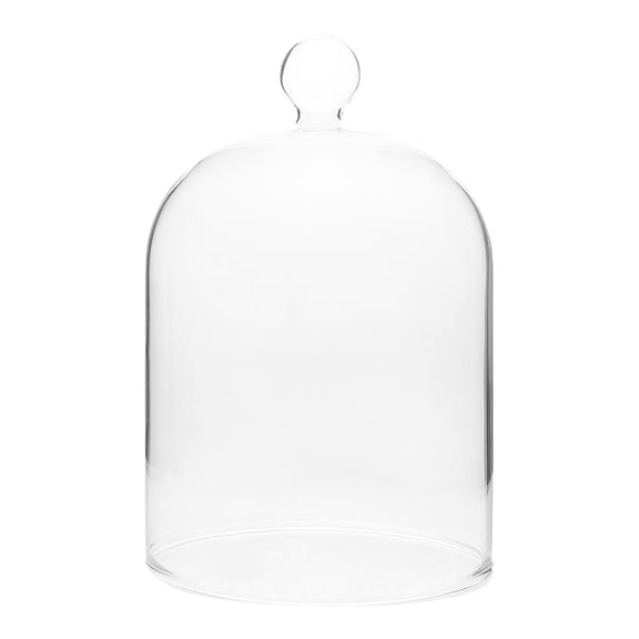 ibasenice Transparent Glass Bell Jar Dome Display Cover 1 Set 5.9x3.9x3.9 Inches for Home Decor