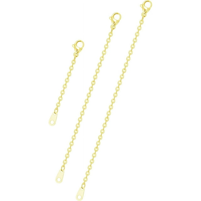 Delicate Gold Necklace Extender Set 2, 4, 6 Inches 14K Gold Chain