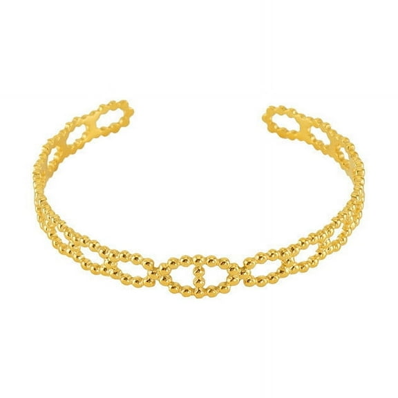 Delicate Golden/Silver Color Cuff Bangles For Women Non-Fading 14K Yellow Gold Party Jewelry
