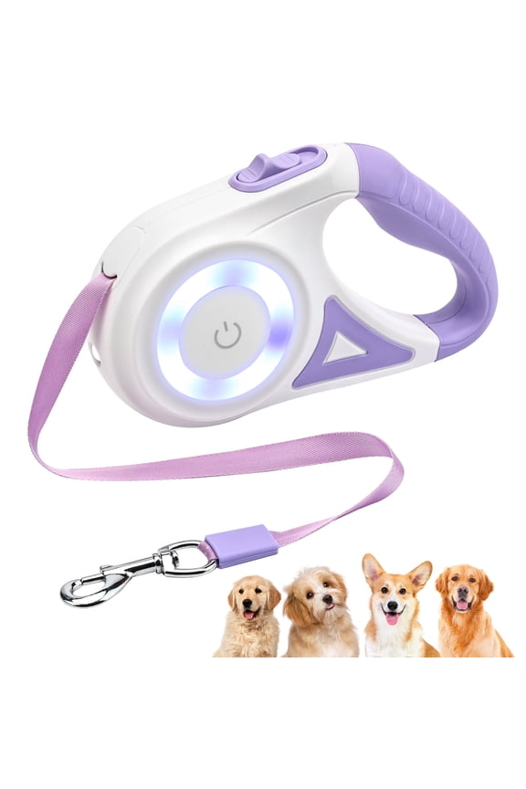 Retractable Dog Leash, 16 ft, Heavy Duty, LED Flashlight for Dogs up to 110 lb
