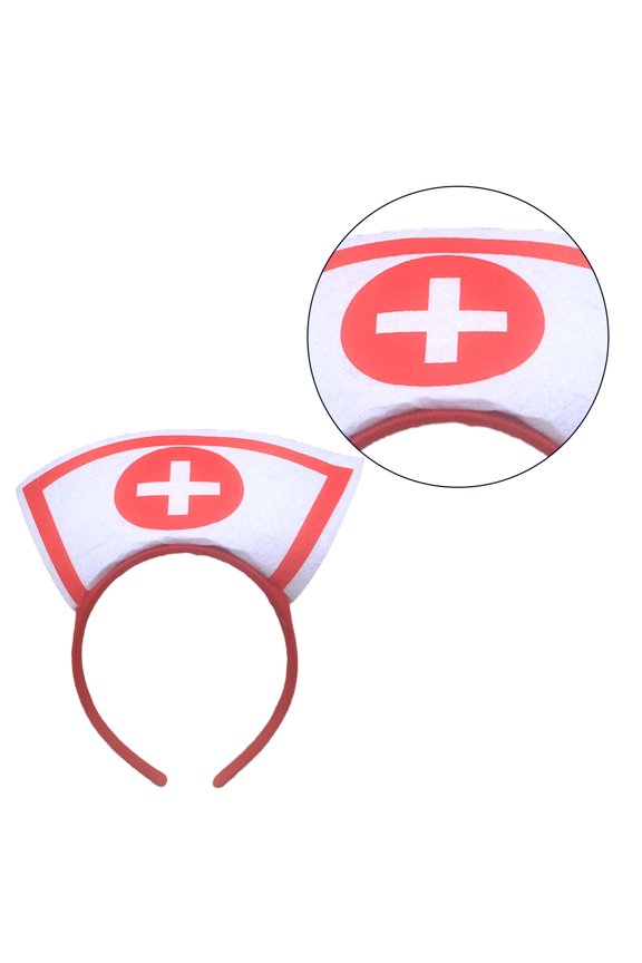 Delicate Halloween Nurse Hat Hair Hoop Headbands Hair Bands Party Decoration for Girls and Womens Photo Props