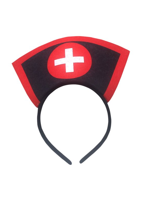 Delicate Halloween Nurse Hat Hair Hoop Headbands Hair Bands Party Decoration for Girls and Womens Photo Props