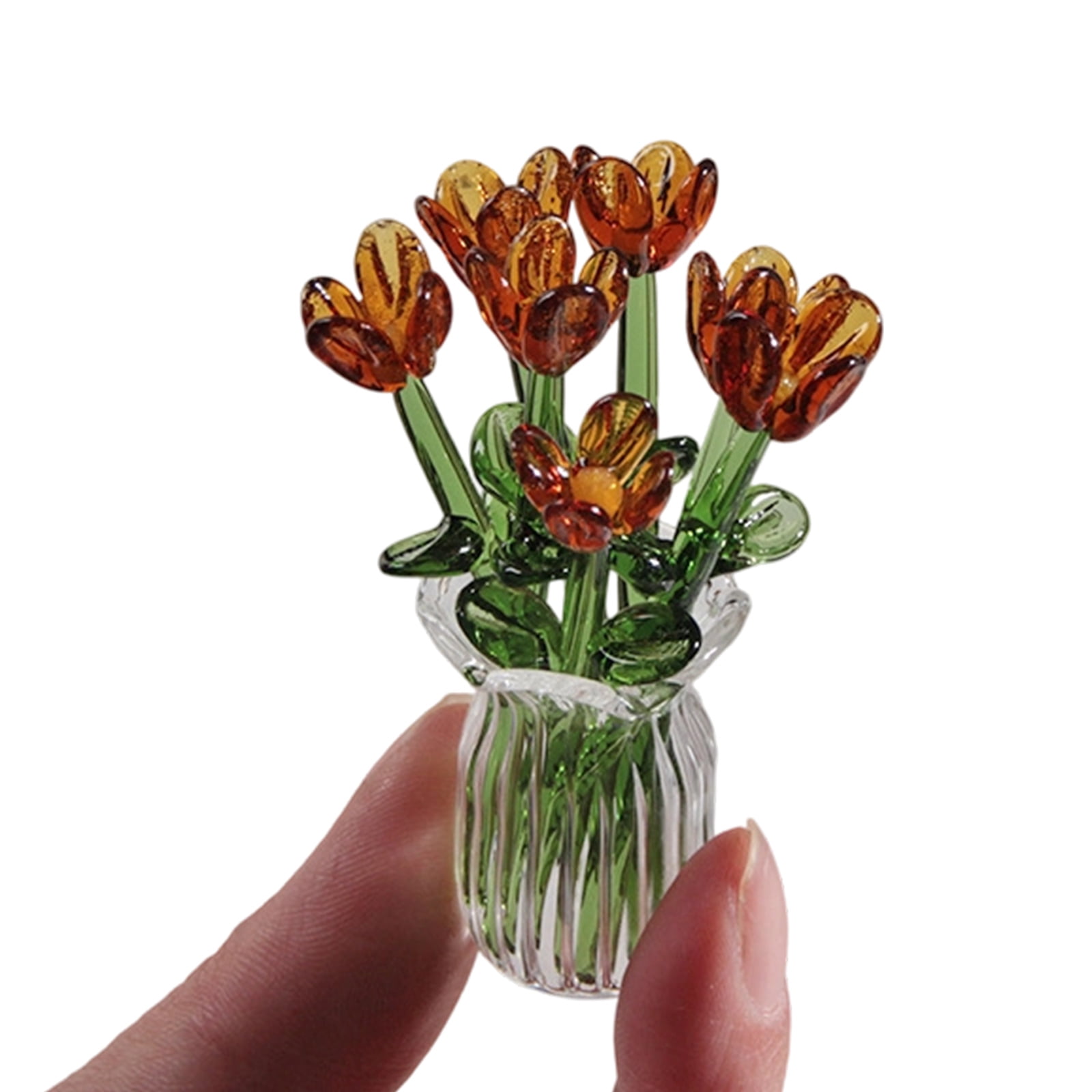 Delicate Handcrafted Glass Small Flowers Handcraft Glass Blown for Desk ...