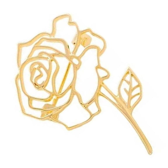 Delicate Hollow Rose Safety Clasp Brooch Versatile Clothing Accessory Jewelry