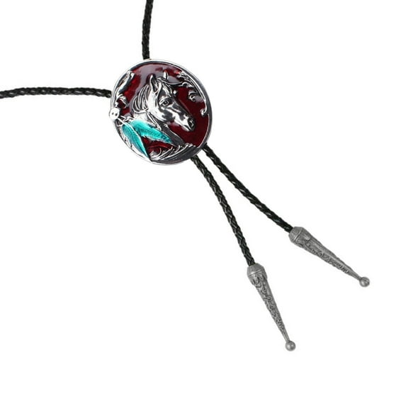 Delicate Horse Bolo Tie Cowboy Punk Necktie Western Bolo Tie Engraving Charm Bolo Tie Cowboy for Shirt Jeans