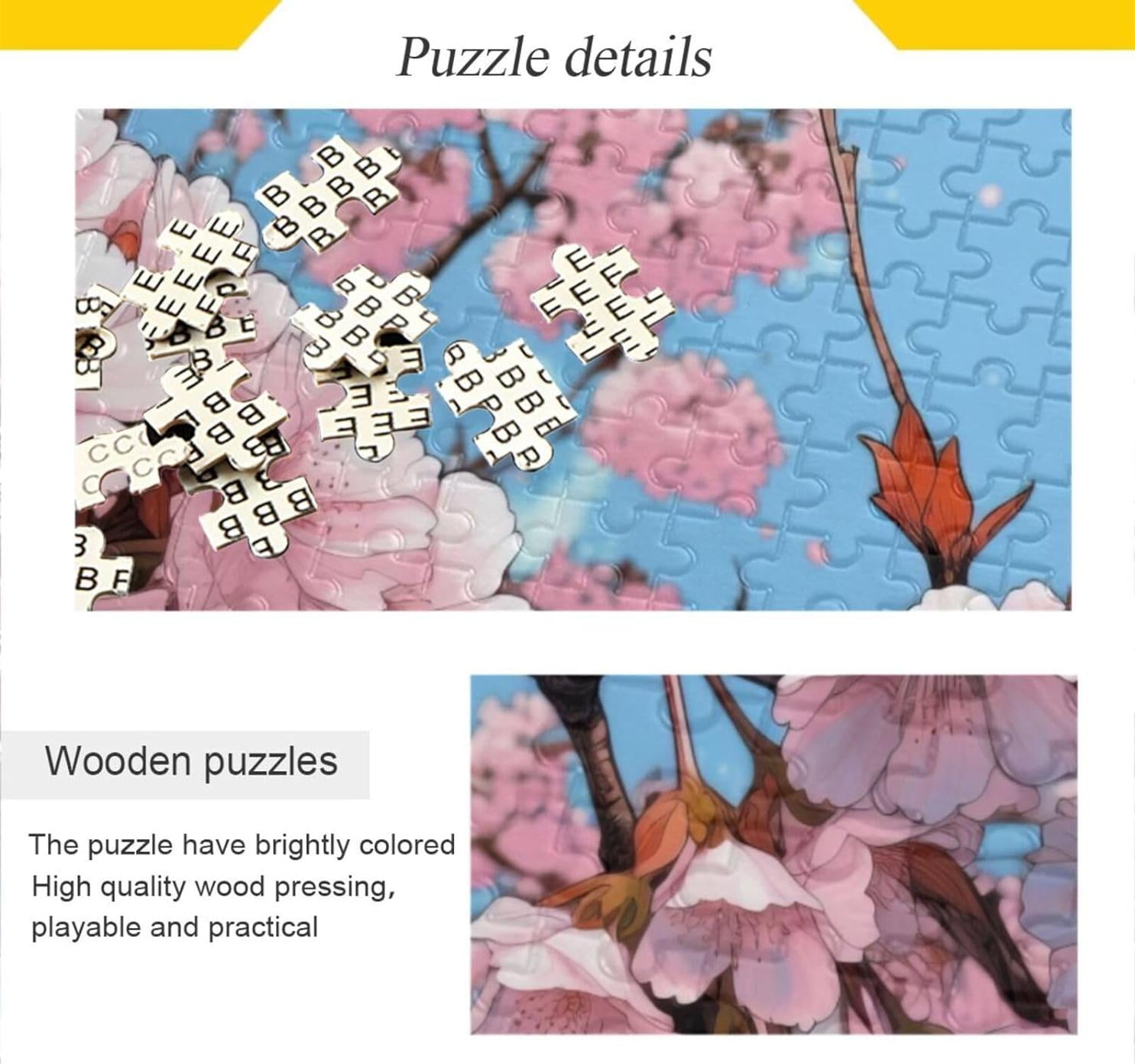 Delicate Japanese Flowers Jigsaw Puzzle 500 Pieces, Zigsaw with Storage ...