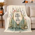 thumbnail image 1 of Delicate Kindness Big Ripple Floral Envelope, Cozy Typography Art Scene, Warm Flannel Blanket for Living Room and Reading Nook, Art Lovers Thank You Gift, Artistic Home Decor, 1 of 9
