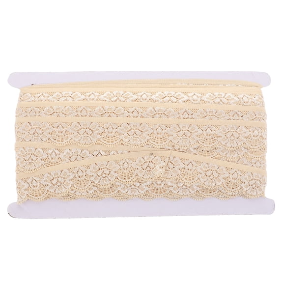 OUNONA Beige Nylon Lace Trim for Sewing Decorative Garment Neckline and Curtain Edging DIY
