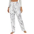 thumbnail image 1 of Delicate Lavender Floral Pattern Winter Female Pants Flannel High Waist Women Pants Lady Warm Straight Leg Plush Trousers, 1 of 7