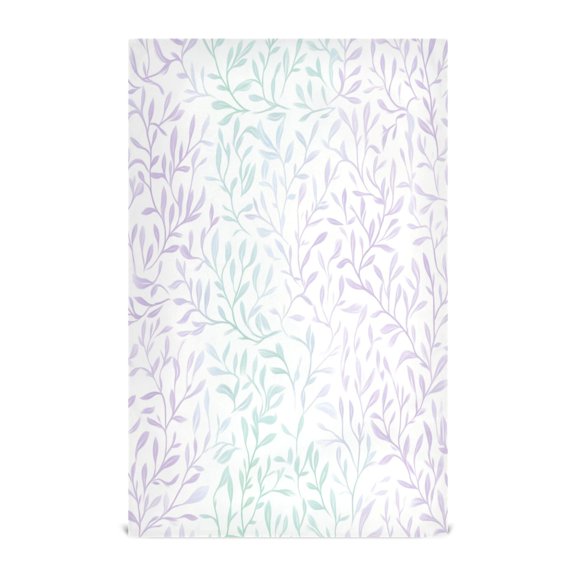 Delicate Leaf Patterns Decorative Waffle Towel Kitchen Dishcloth 28x18in Multi-Use Tea Towel