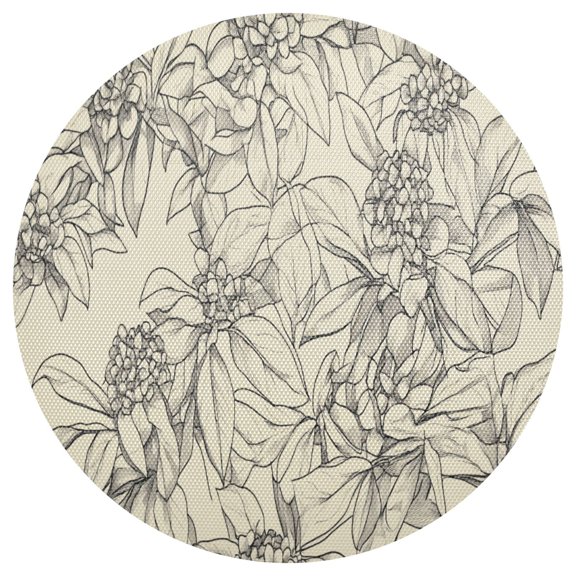 Delicate Leaves 15.4in Diameter PVC Plate Mat, Heat-Resistant and Cuttable, Kitchen Decor
