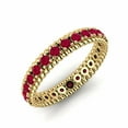 thumbnail image 1 of Delicate Love Ruby Round 2 mm Wedding Eternity Band Ring 925 Sterling Silver Yellow Gold Plated Gemstone Jewelry For Women Gift By KIRAN FINE JEWELS, 1 of 5
