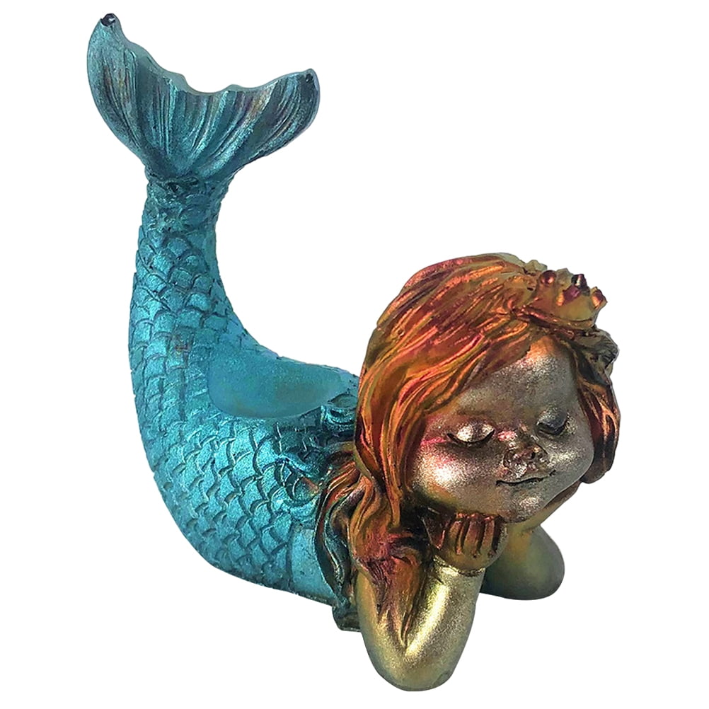 Delicate Mermaid Statue Resin Mermaid Figurine Home Desktop Car