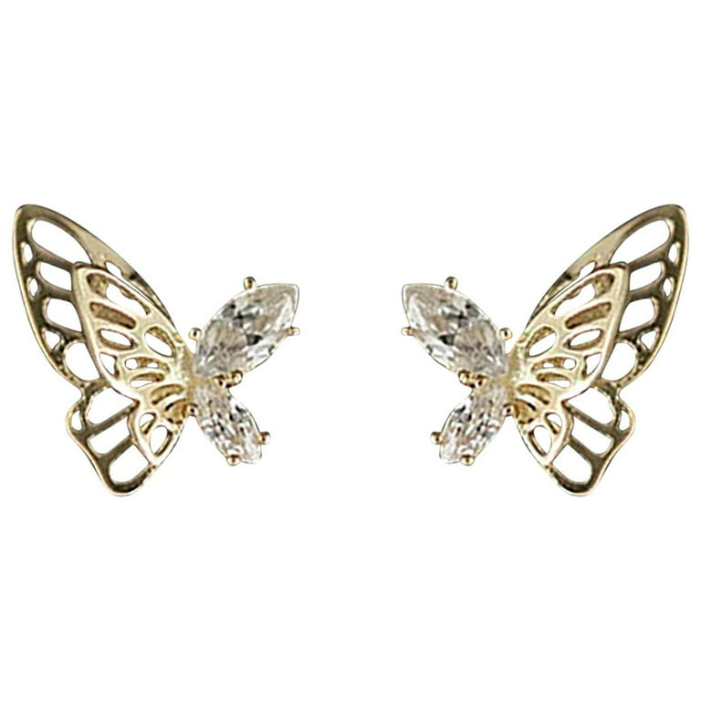 Stylish Earrings Crowbar Pattern top Butterfly Detail, Earrings for Women