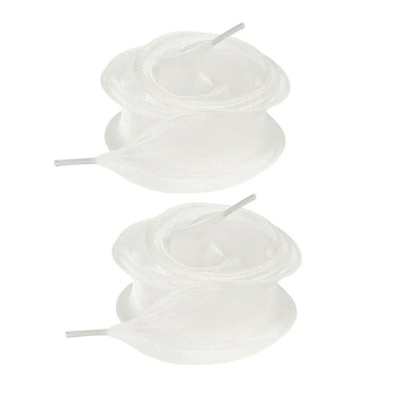 Delicate Organza Shoelaces Sheer Tulle Wide Flat Ribbon Shoe Strings Shoe Accessories For Casual Formal Wear Replacement