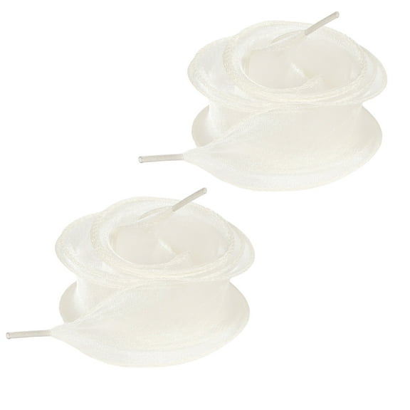 Delicate Organza Shoelaces Sheer Tulle Wide Flat Ribbon Shoe Strings Shoe Accessories For Casual Formal Wear Replacement