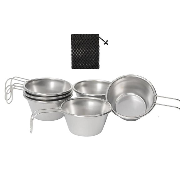 Delicate Outdoors Cooking Cup Sturdy Stainless Steel Mugs With Hook Style Handle