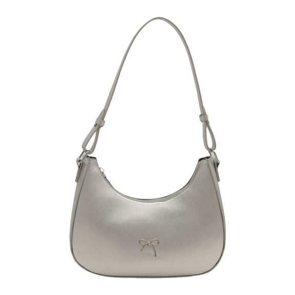 Delicate PU Leather Shoulder Bag with Bowknot Decors Detail Travel Work Underarm Bags for Shopping and Social Gatherings