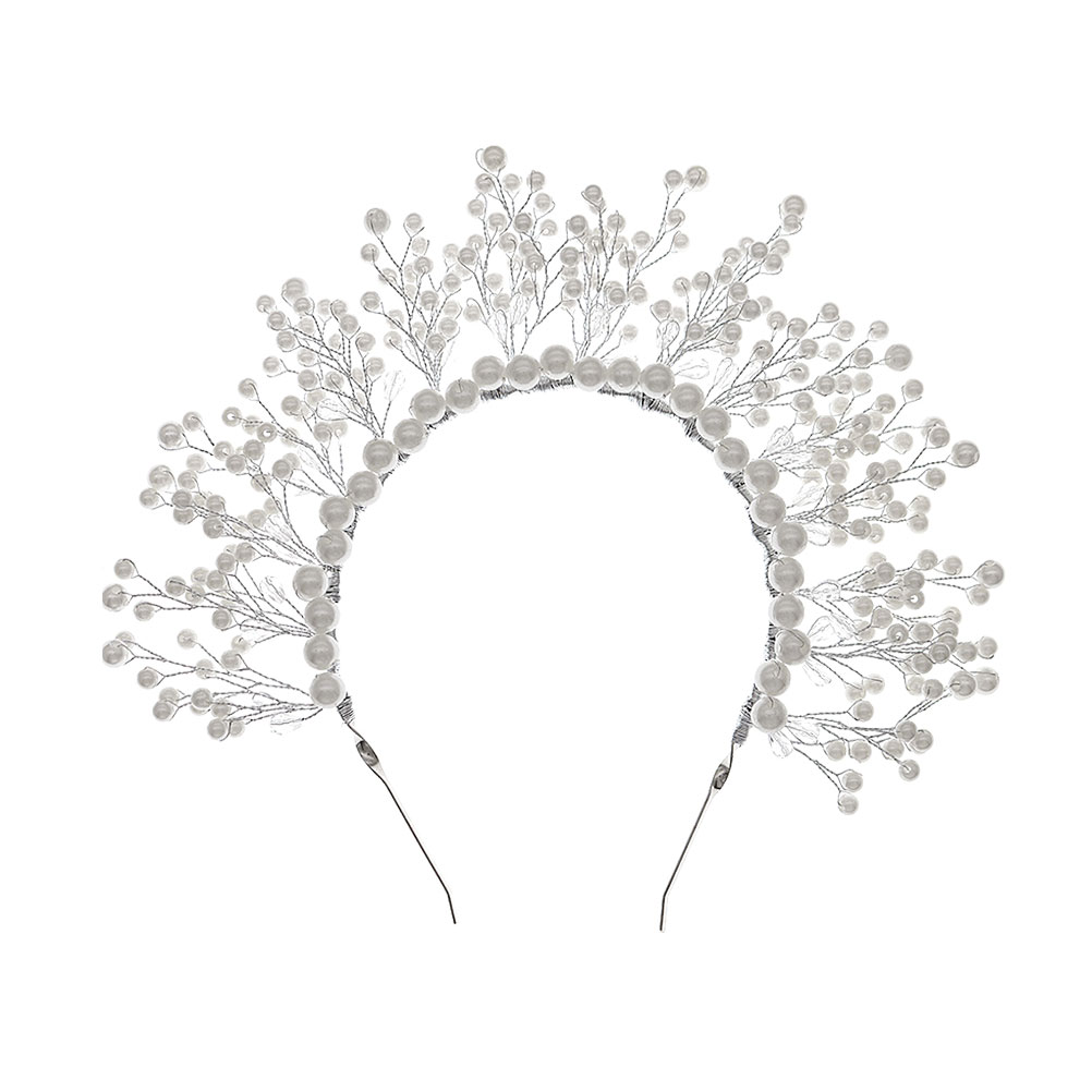 Delicate Pearl Crown Bride Tiara for Wedding Bridal Pearl Crown