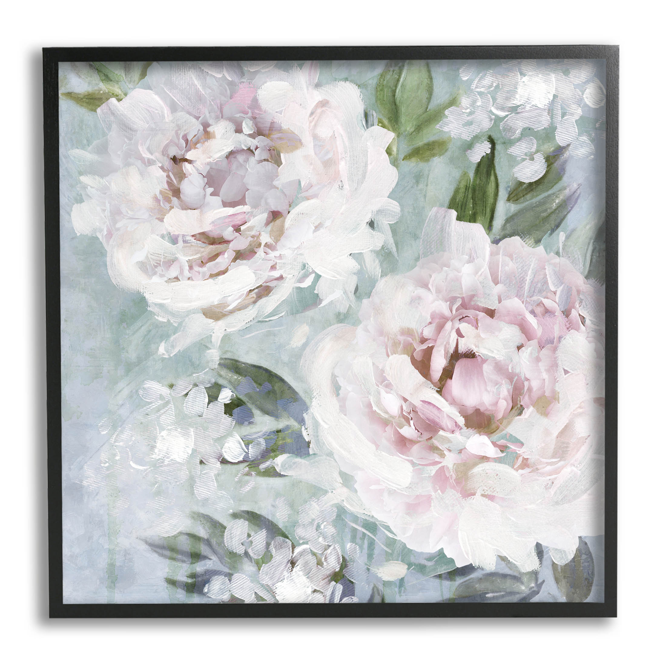 Delicate Pink Flowers Close Up Botanical & Floral Graphic Art Black Framed Art Print Wall Art