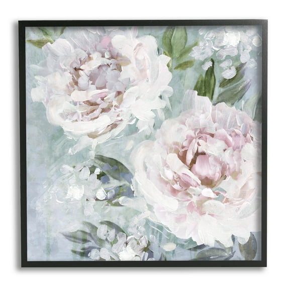 Delicate Pink Flowers Close Up Botanical & Floral Graphic Art Black Framed Art Print Wall Art