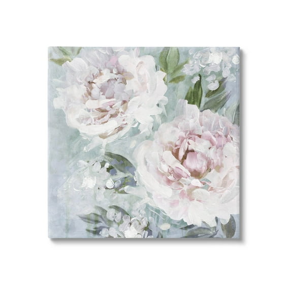Delicate Pink Flowers Close Up Botanical & Floral Graphic Art Gallery Wrapped Canvas Print Wall Art