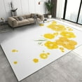 thumbnail image 1 of Delicate Plant Yellow Flower Area Rug, Simple Modern Popular Soft Washable Rugs, Easy Clean Rug Floor Mat Indoor Carpet for Bedroom Living Room Porch Office 3x5ft, 1 of 7