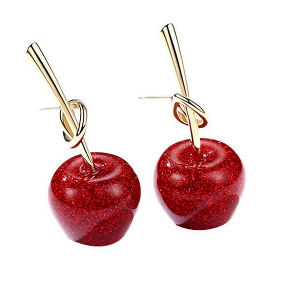 Delicate Resin Apples Dangle Earrings Women’s Fashion Jewelry Party Supplies