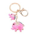 thumbnail image 1 of Delicate Rhinestone Key Chain Cartoon Elephant Key Ring Car Keychain Bag Pendant Charm Christmas Birthday Gift (Pink), 1 of 6