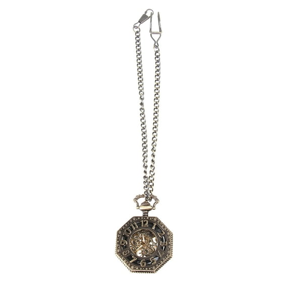 Delicate Roman Vintage Hollow Mechanical Pocket Watch for Decoration Use (Bronze)