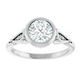 thumbnail image 1 of Delicate Seven Stone Diamond Ring, Bezel Set Diamond Engagement Ring, Solitaire Diamond Ring For Her, 14K White Gold Plated, 2.1 Ct Simulated Diamond, Anniversary Gift Ring For Wife, 1 of 5