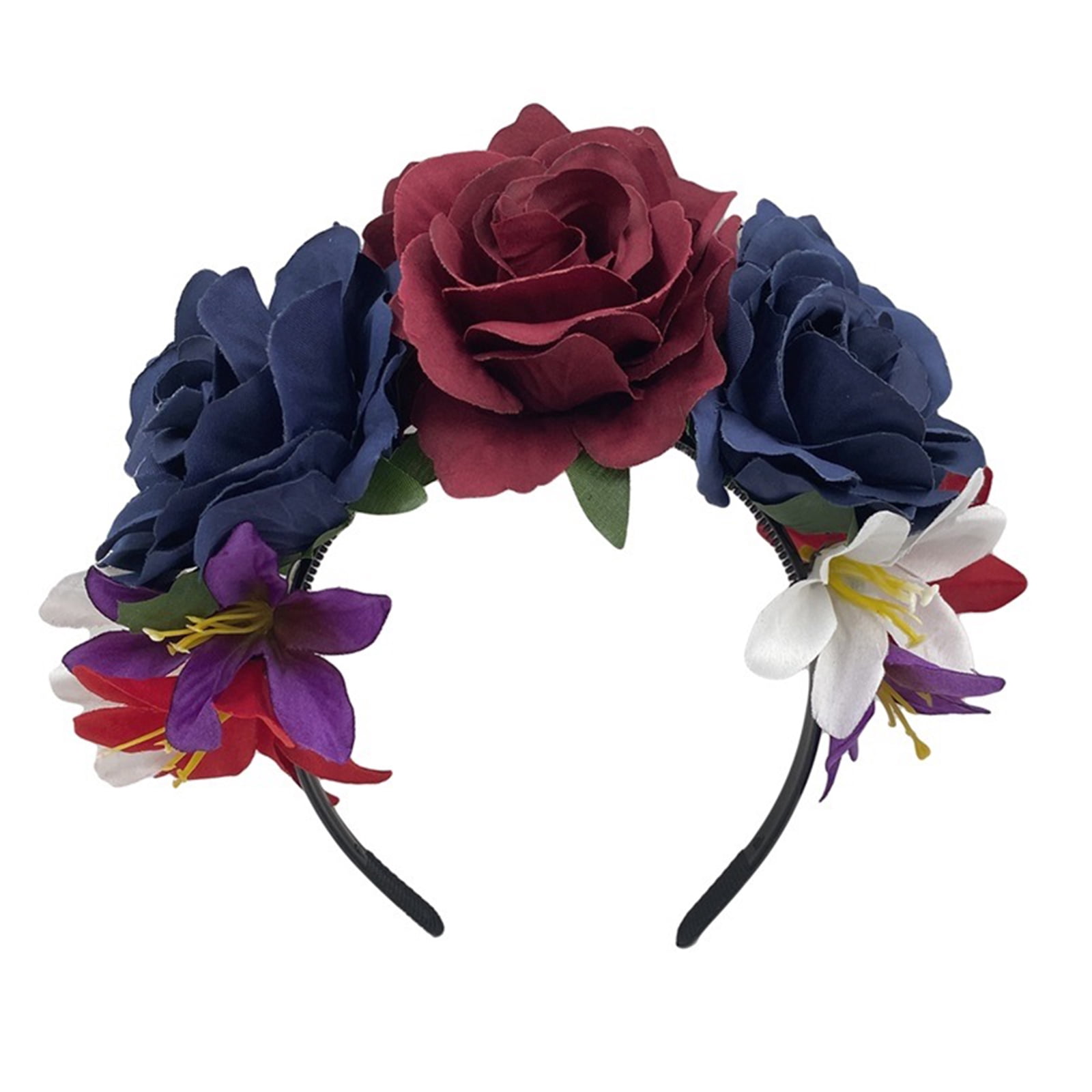 Delicate Simulated Flower&Skull Hairband Thin Side Hairband Simulated ...