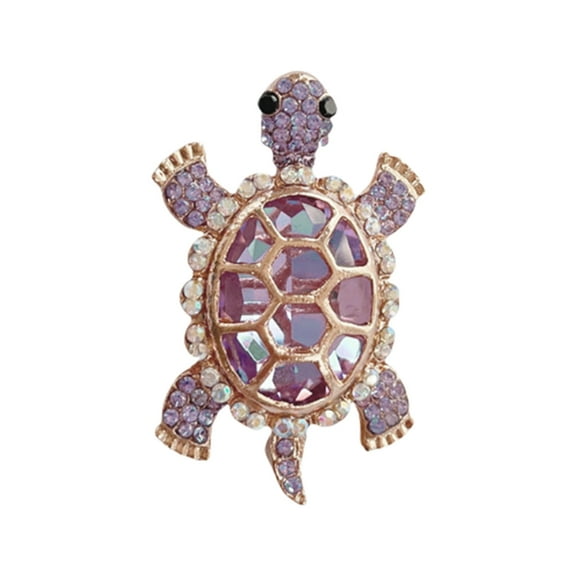 Delicate Sparkling Crystal Rhinestones Turtles Design Brooch Secure Fastening Lightweight For Daily Wear Outfits