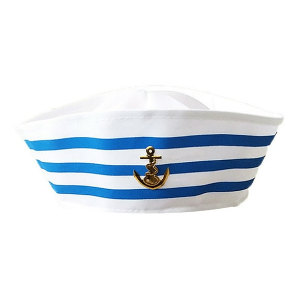 Delicate Stage Hat White Captain Sailor Hat Navy Marine Cap Children Adult Cosplay Hat for Birthday Gatherings