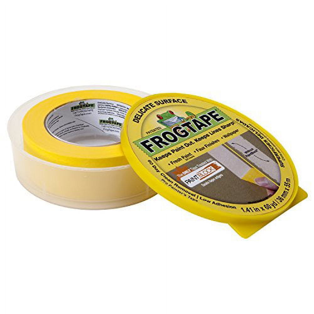 Delicate Surface FROGTAPE for Masking & Painting, 1.41" x 60-yd Tape Roll, with Light-Strength Adhesive & PAINTBLOCK (280221) - Pack of Three (3) Rolls