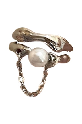 Delicate Tassels Dating Rings Double Layer Opening Rings Unique Finger Jewelry Alloy Texture for Party and Daily Wear