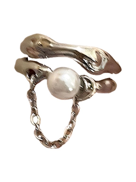 Delicate Tassels Dating Rings Double Layer Opening Rings Unique Finger Jewelry Alloy Texture for Party and Daily Wear