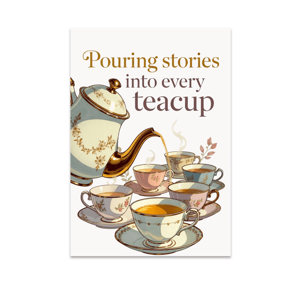 Delicate Tea Set Art - Vintage Tea Set Collector - 13x19 Poster Print