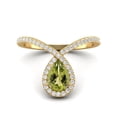 thumbnail image 1 of Delicate Tear Drop 7X5mm Pear Peridot 925 Sterling Silver Gold Vermeil Solitaire Mother's Day Gift Ring, 1 of 6