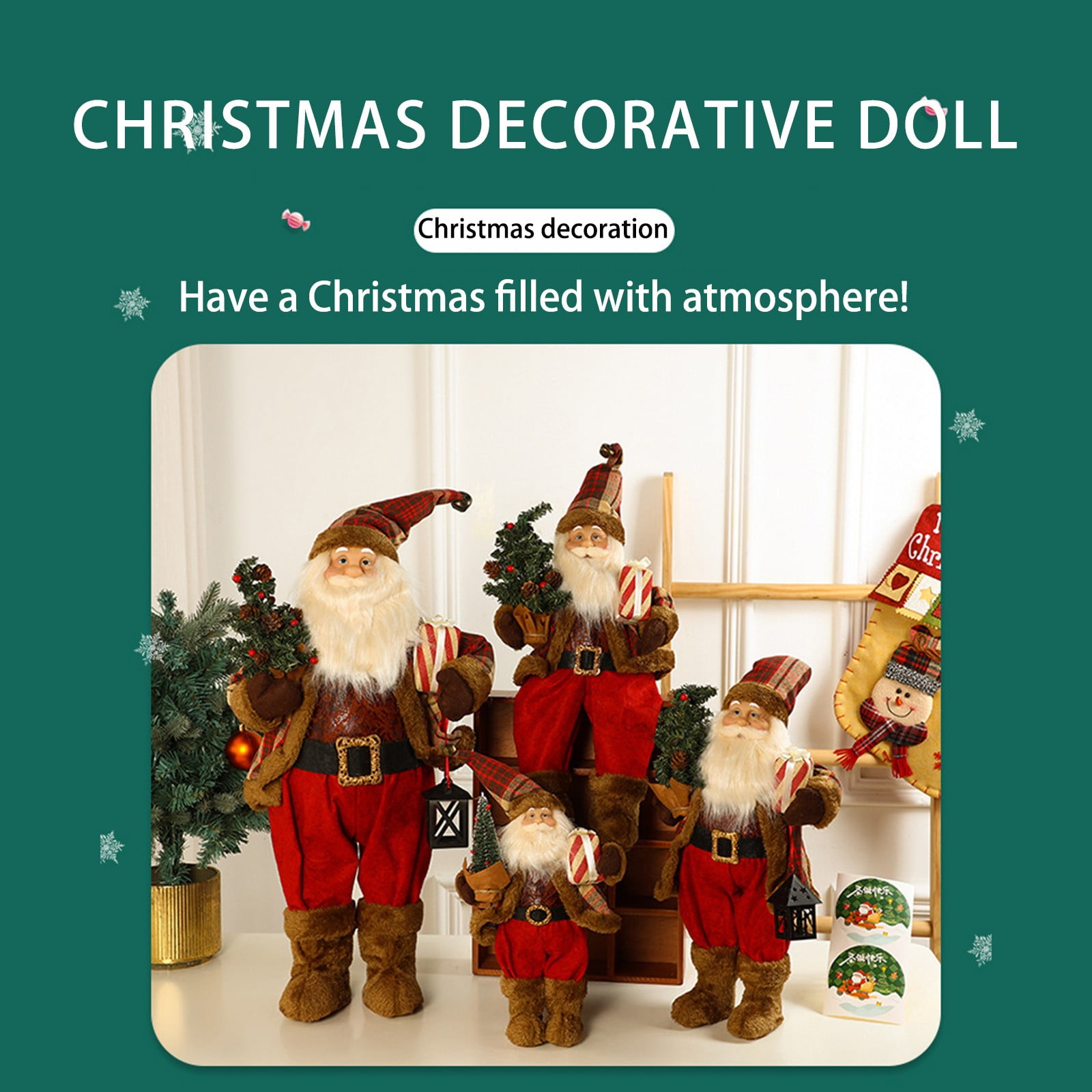 Delicate Threedimensional Christmas Decorations, Cute Santa Claus