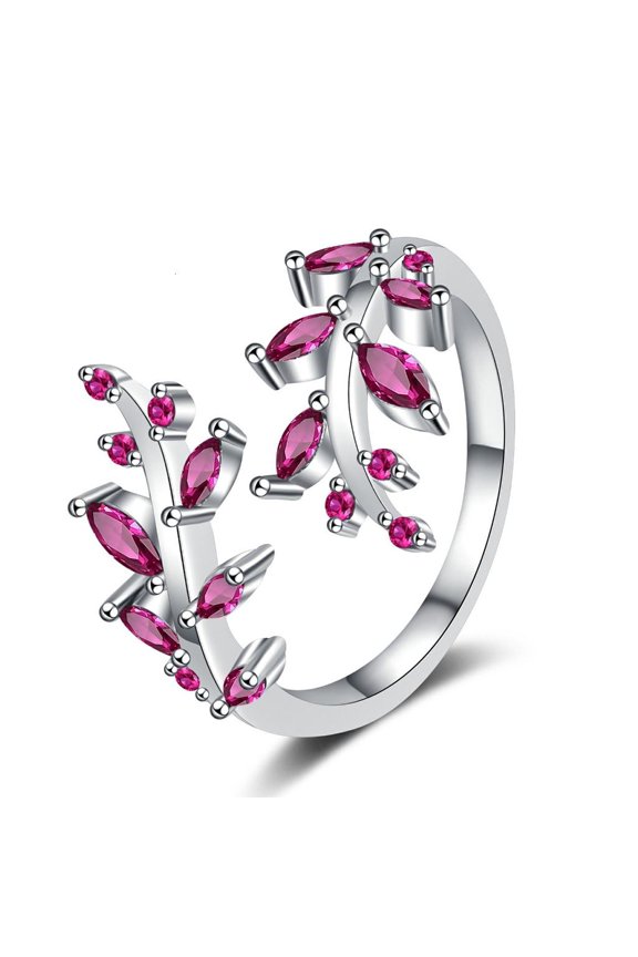 Delicate Tree Branch Inspired Ring With Cubic Zirconia Stones Allergy resistant Copper Material