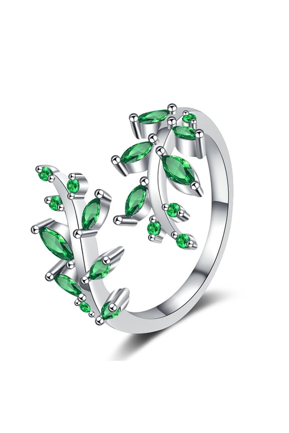 Delicate Tree Branch Inspired Ring With Cubic Zirconia Stones Allergy resistant Copper Material