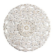 Delicate Wall Adorn Indoor Wood Adorn Flower Pattern Decor Wall Ornament