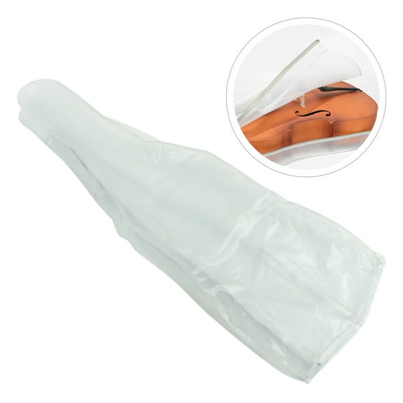 Delicate White Cello Cover Frosted Transparent Dust Resistant Music Instrument Protector