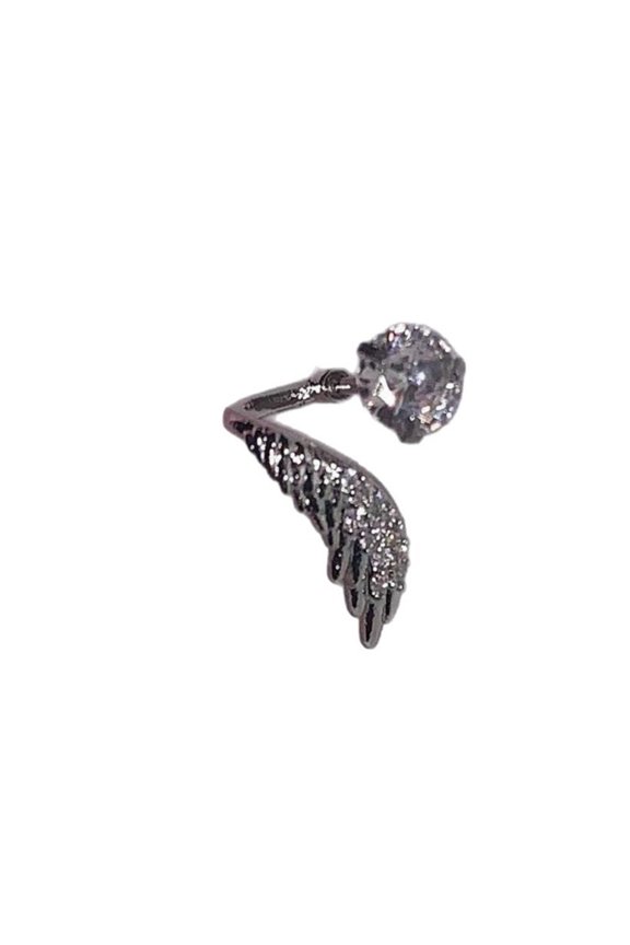 Delicate Wing Themed Ear Bone Nails Glittering Handmade Cartilage Studs Earring With Rhinestones Jewelry For Women