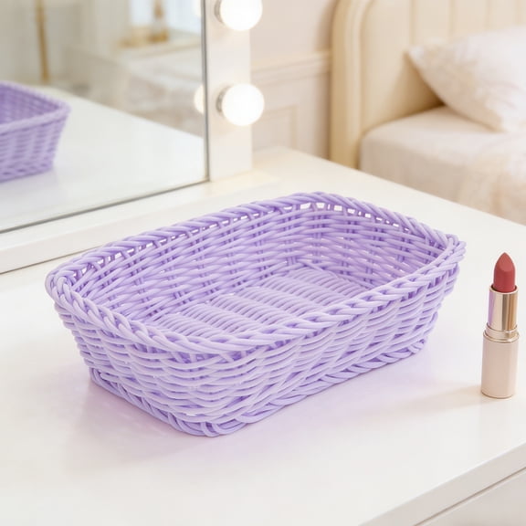 Delicate Woven Basket Canvas Storage Cubes for Purple Display